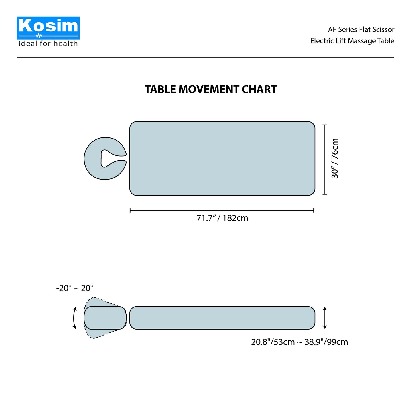 AF Series Flat Scissor Electric Lift Massage Table