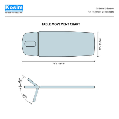CB Series Deluxe - 2 Section Flat Treatment Electric Table