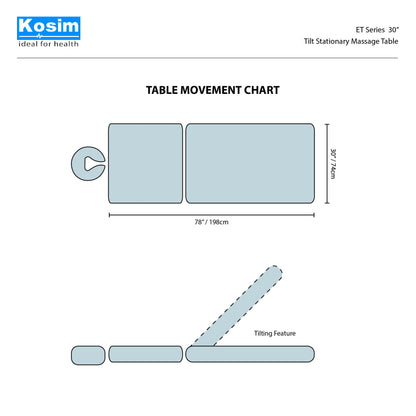 ET Series 30" Tilt Stationary Massage Table