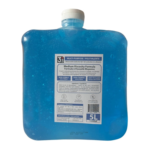 3PlusThree 5L Multi-Purpose Blue Ultrasound Gel