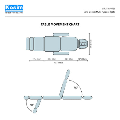 SN 210 Series Semi Electric Multi-Purpose Table